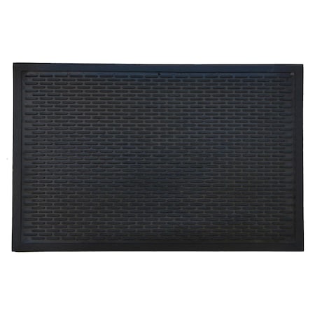 Configuracion 22 x 34 in. Rubber Ridge Scraper Rectangular Doormat, Black CO2831583